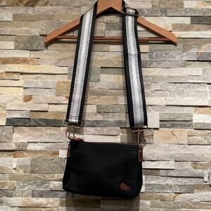 Dooney & Bourke Black Nylon Crossbody | Stripe Strap, Hot Pink, Y2K Sporty Bag